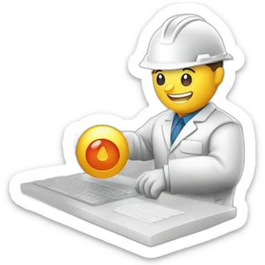 ingeniero de sistemas con pilgar arriba y el logo de comercializadora MAKROteam de facatativa sticker