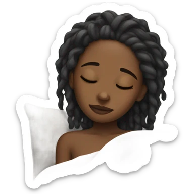 black girl with locs sleeping sticker