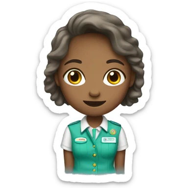 girl scout wearing light blu shirt  sticker