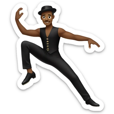 male jazz dancer black attire sticker