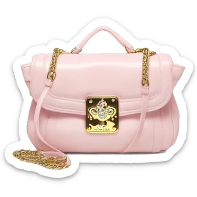 Light Pink juicy couture bag with silver hardware y2k early 2000s sticker