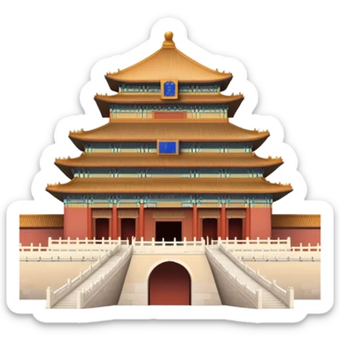 Forbidden City Beijing with soft subtle colors, not vivid sticker