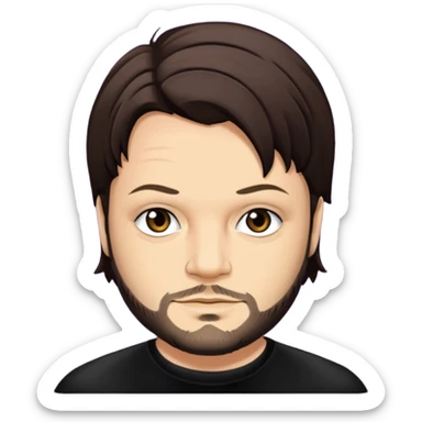 Bam Margera with dark brown hair sticker