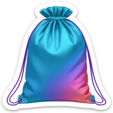 coins  pack in gradient of turquoise, blue, pink, purple, and coral color in bag sticker