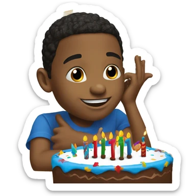 Happy Birthday Christian Derrick with sonic Christian is African American little 4 year old boy  sticker