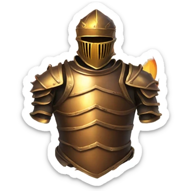 torso armor covered in flames sticker