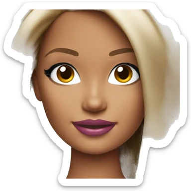 barbie with bob hairstyle and black outfit sticker
