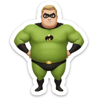 green fat mr incredible farting  sticker