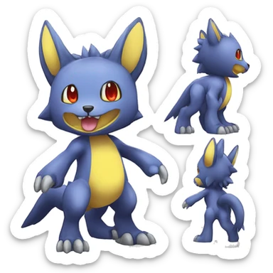 M kawaii cool edgy Digimon-Fakemon-animal full body sticker