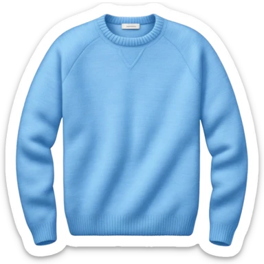 sky-blue wool sweater with light fabric folds and soft shading, casual style, Knitten. sticker