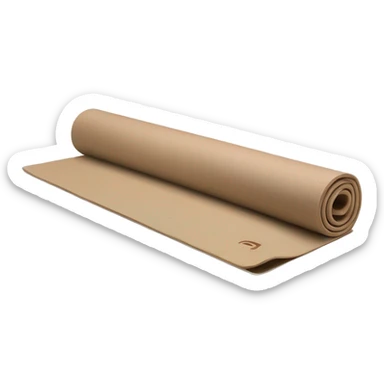beige half rolled out yoga mat sticker