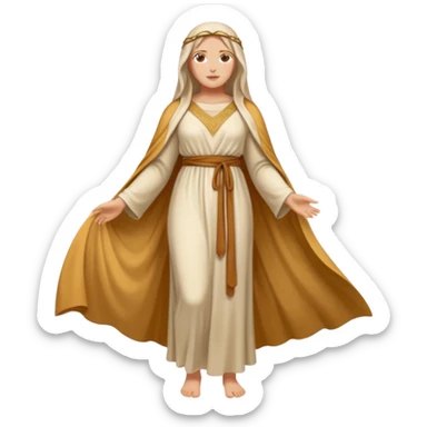 fullbody Mary Magdalene, athletic and curvy, in flowing ancient robes sticker