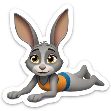 Judy Hopps doing downward dog sticker