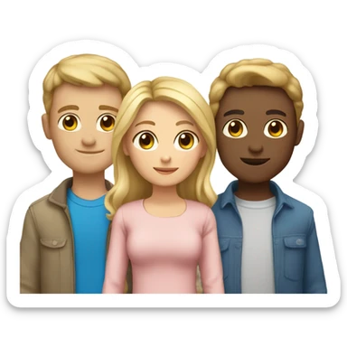 create an Family, A mother with Brown hair an Brown eyes , a father with blonde hair und Blue eyes, two Boys with blonde hair an Brown eyes  sticker