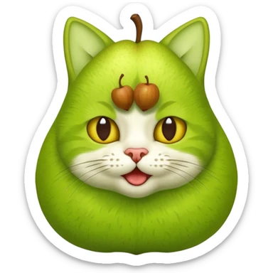 katze mit birne zwischen den zähnen  sticker