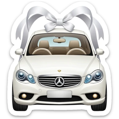 luxury car with wedding decorations, horizontal sticker