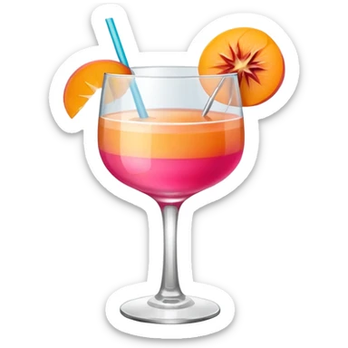 cocktail drink hot pink with an apricot skinny glass  sticker