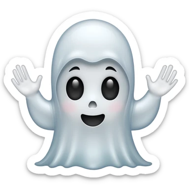 Mobile phone ghost cute  sticker