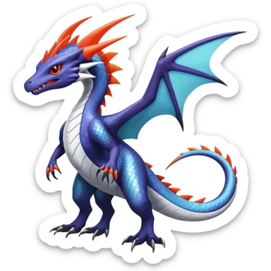 Shiny Noivern-Salandit-Latios-Lugia-Fakémon-hybrid-creature (full body)  sticker