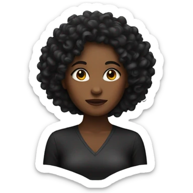 A dark skined woman with curly hair sticker