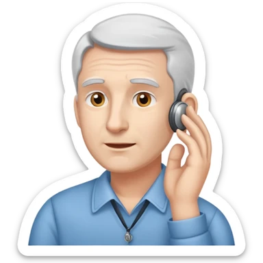 man hearing impairment sticker