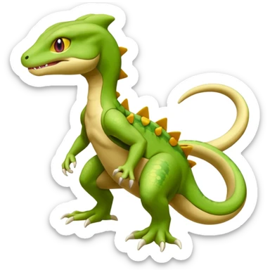 Mewtwo-lizard-Salandit-Treecko-Kecleon-Fakémon-Pokémon-hybrid-creature (full body)  sticker