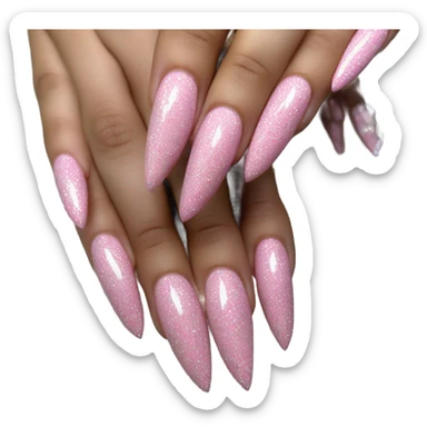 pink diamond acrylic nails sticker