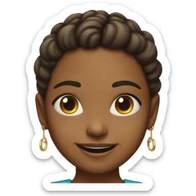 smiling girl with hoop earrings sticker