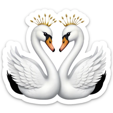 Two swan face each other sticker
