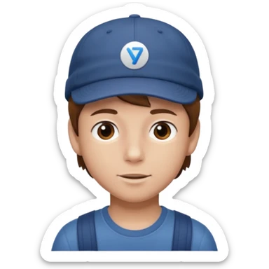 Un niño con gorra pelo castaño  sticker