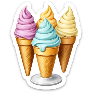 Italian gelato street food with gentle colors sticker