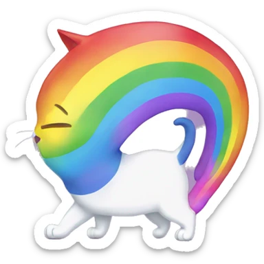 rainbow cat shooting rainbow from his butt sticker