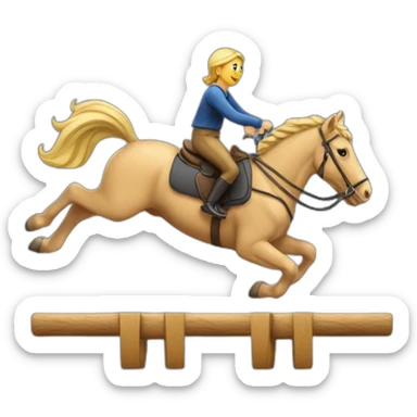 Humain sur un cheval qui saute un obstacle sticker