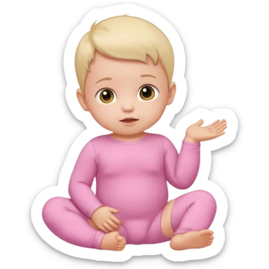 little baby in pink bodysuit sticker