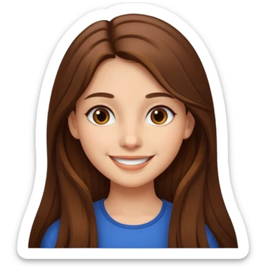 A girl. With long brown hair brown eyes tall beautiful  sticker