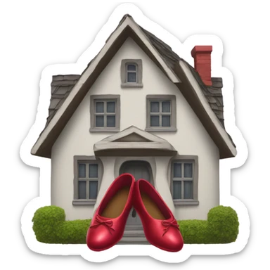 House with legs sticking out ruby slippers sticker