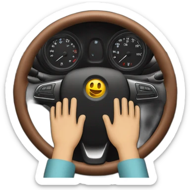 hands on the steering wheel of a car sticker