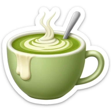 matcha latte in a cup sticker