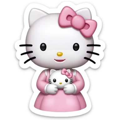 hello kitty holding hello kitty sticker