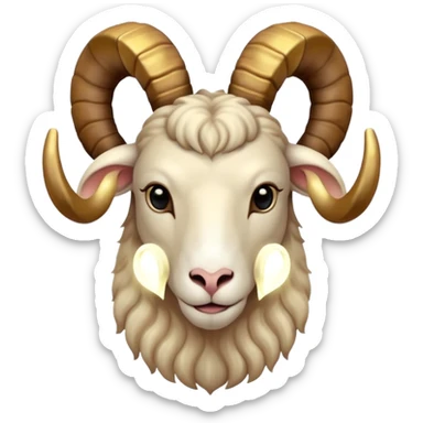 "A digital illustration of the Aries zodiac sign, a majestic ram with glowing horns, incorporating the color #00d9ff prominently in its design, celestial background, mystical and cosmic atmosphere" sticker