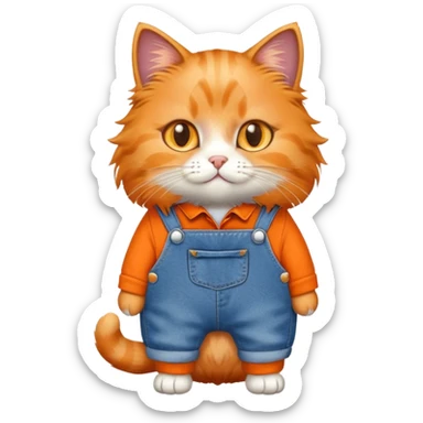 Cat wearing a jumpsuit  sticker