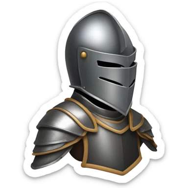 A knight we see only the shoulder and the head with the helmet on the head sticker