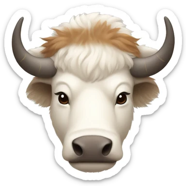 appa White bison with brown arrow on forehead without horns sticker