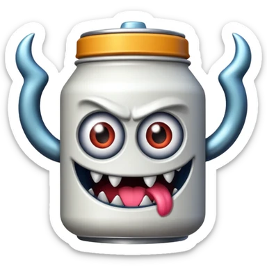 Crea un emoji de una lata de monster blanca sticker