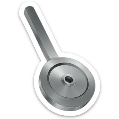 metal measuring device with a flared top and a flared that taper toward a thinner center sticker