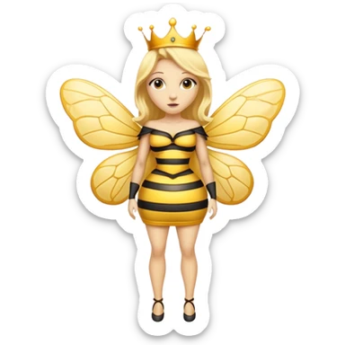 Full Body large  size Queen bee woman with  blonde hair and big nose sticker