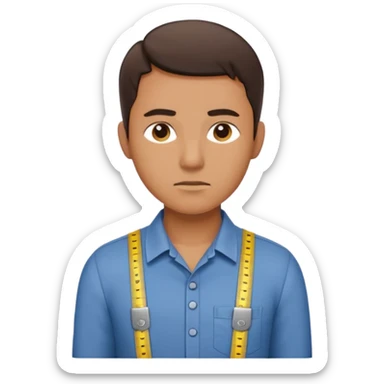Tailor with Measuring Tape around neck  sticker