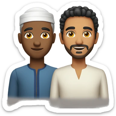 A Brazilian man with a Moroccan man sticker