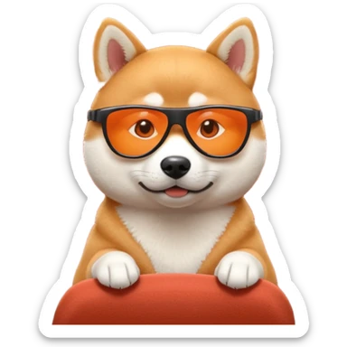 Shiba Inu sitting in a movie theater sticker