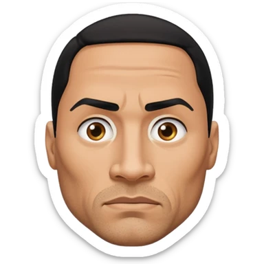 the rock meme, Dwayne Johnson's raised eyebrow, simplified and funny emoji style sticker